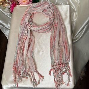 Sparkly Pastel Y2K Gauze Skinny Scarf